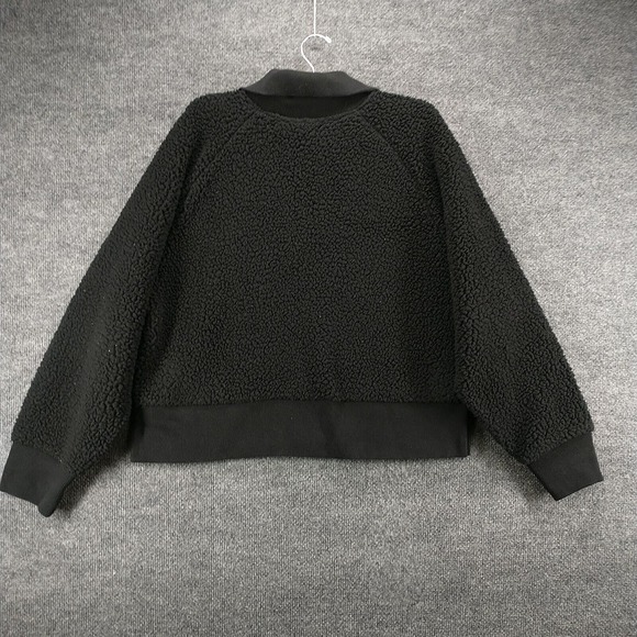 Victoria's Secret PINK Women's 1/2 Zip Fleece Pullover Black Large - Picture 6 of 13